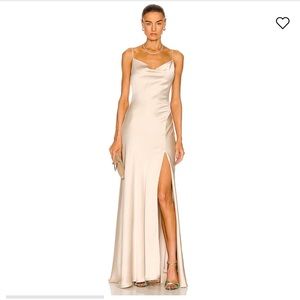 Jonathan Simkai Finley satin gown in nude size 6 nwt